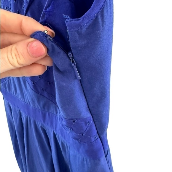 American eagle fit and flare blue purple party dress size 4 great condition - Picture 6 of 7